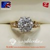 Złoty pierścionek z dużą cyrkonią 2,8 - 3.0 ct  PK0301SJ