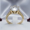 Złoty pierścionek Royal Style z dużą 10 mm cyrkonią 