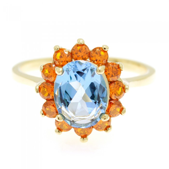 Złota markiza Princess Diana: Topaz, cyrkonia